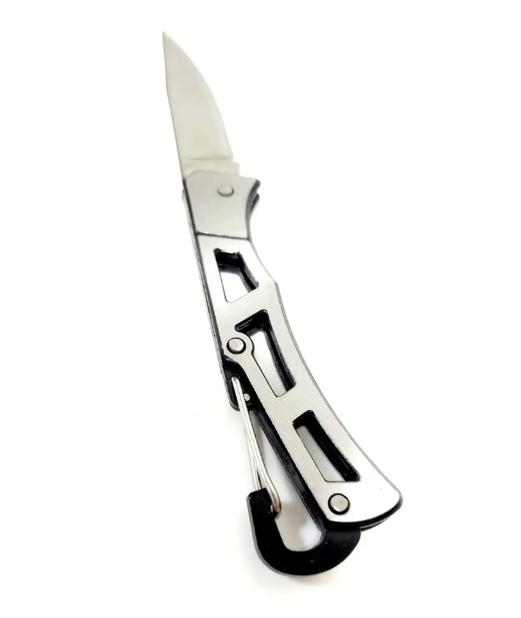Нож складной туристический 14см серебристый