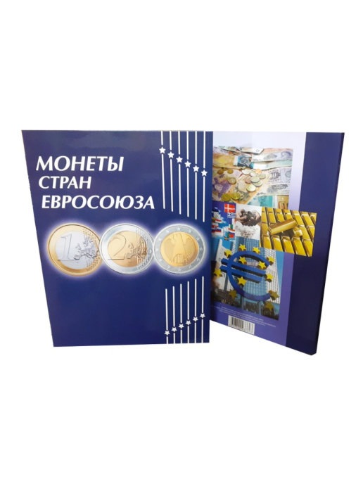 

Альбом планшет для курсовых монет Евро, Синий, Альбом коллекционера