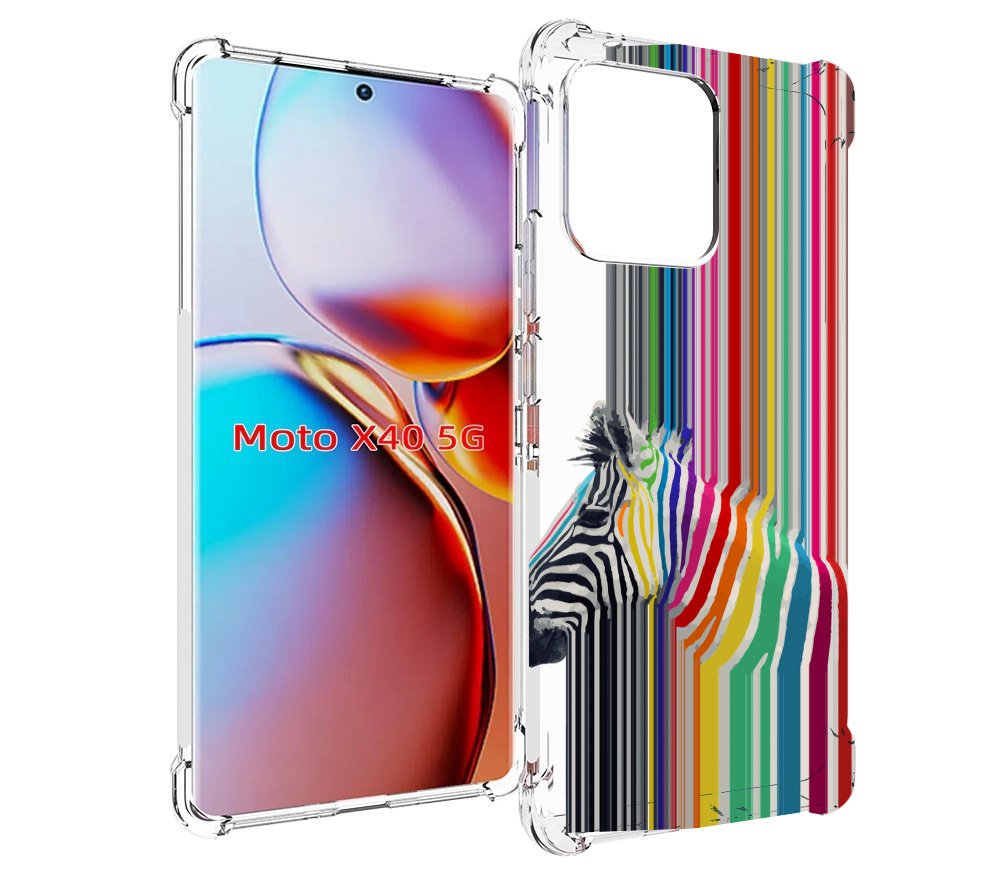 

Чехол MyPads радужная зебра для Motorola Moto X40, Прозрачный, Tocco