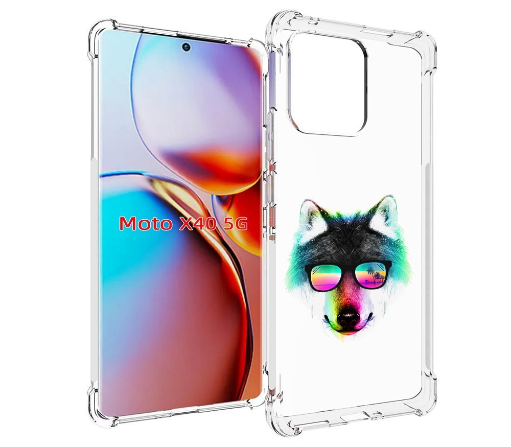 

Чехол MyPads радужный волк для Motorola Moto X40, Прозрачный, Tocco