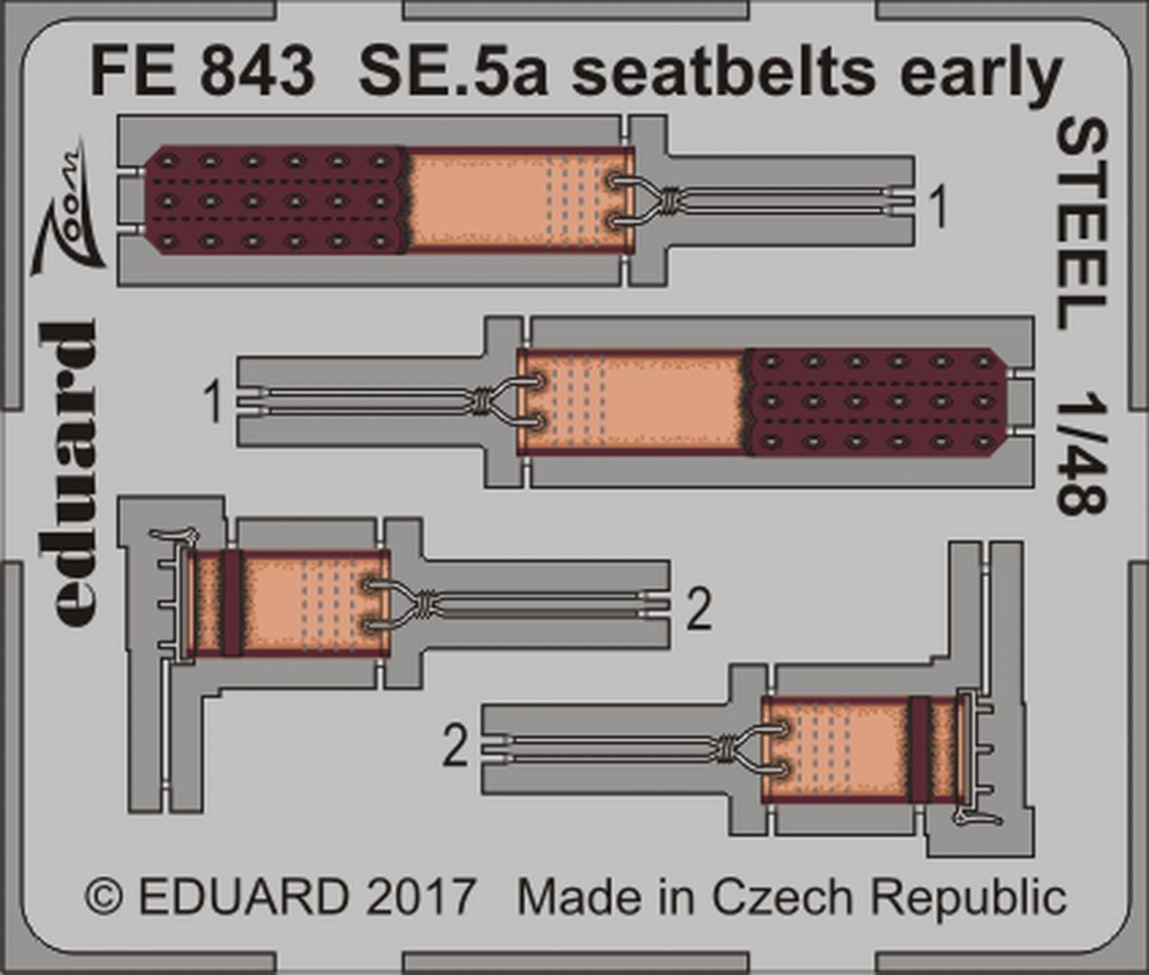 фото Фототравление eduard se.5a стальные ремни, ранний вариант