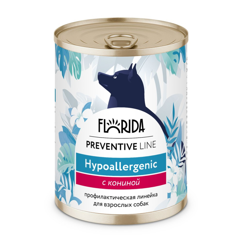

Влажный корм для собак Florida Preventive Line при аллергии, с кониной 24 шт по 340 г