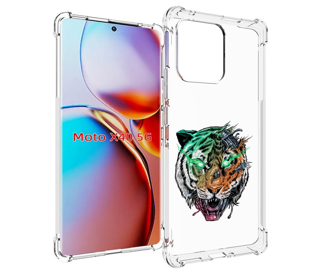 

Чехол MyPads робо-тигр для Motorola Moto X40, Прозрачный, Tocco