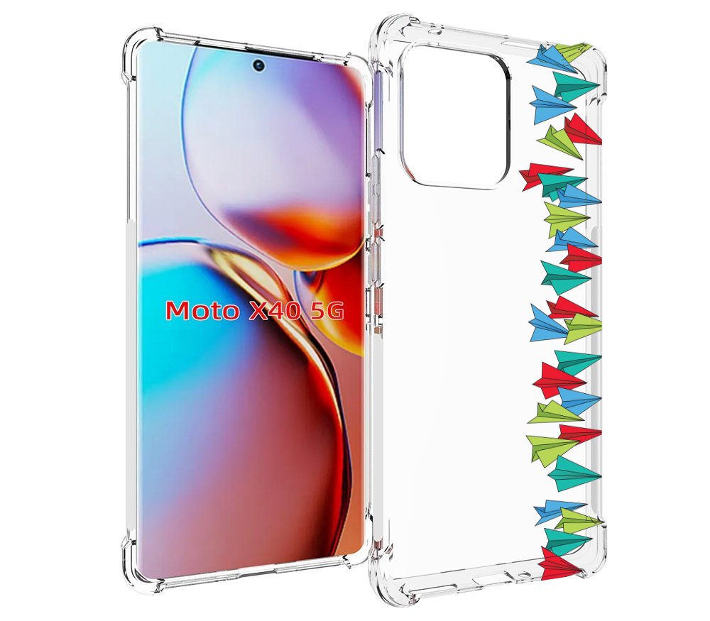 

Чехол MyPads самолетики из листочков для Motorola Moto X40, Прозрачный, Tocco
