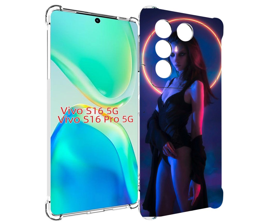 

Чехол MyPads девушка с неоновым кругом женский для Vivo S16 5G / S16 Pro 5G / V27 / V27..., Tocco