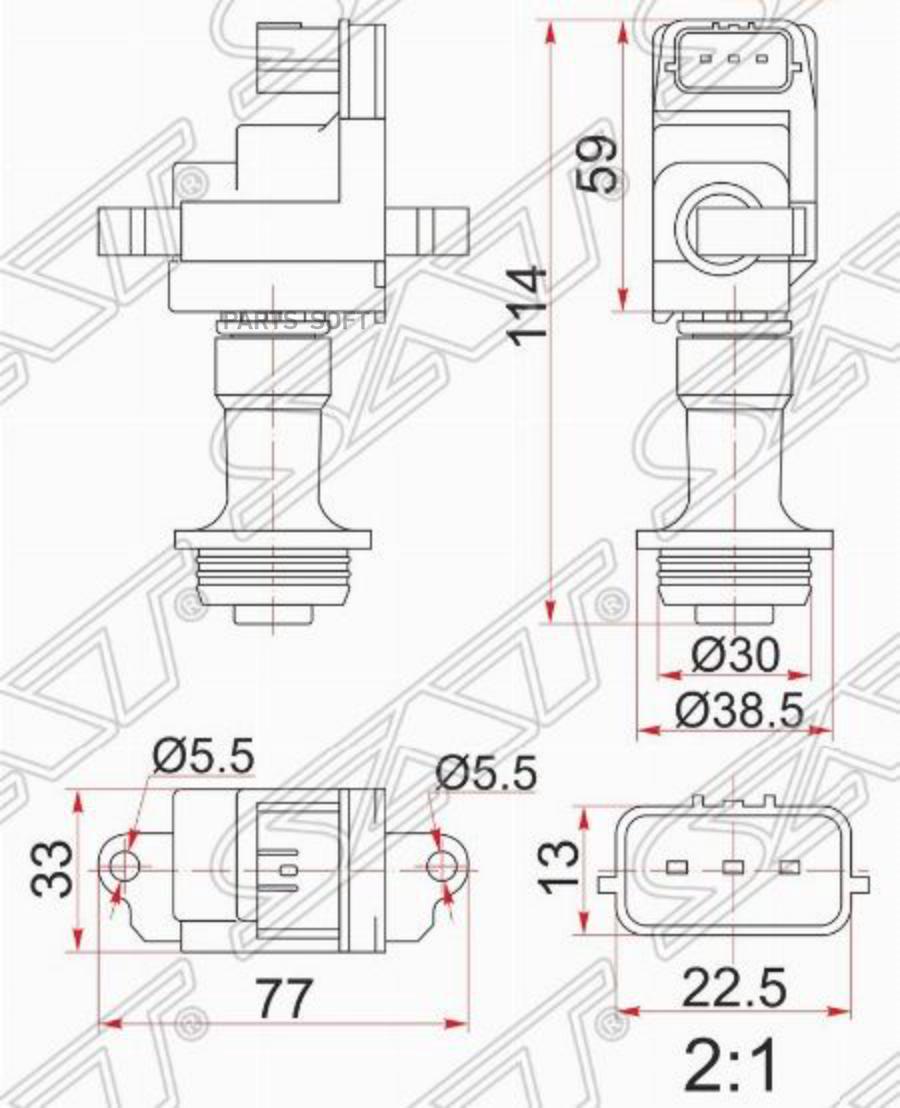 SAT Катушка зажигания NISSAN C35/R34/Y34 RB20DE/RB25DE 97-