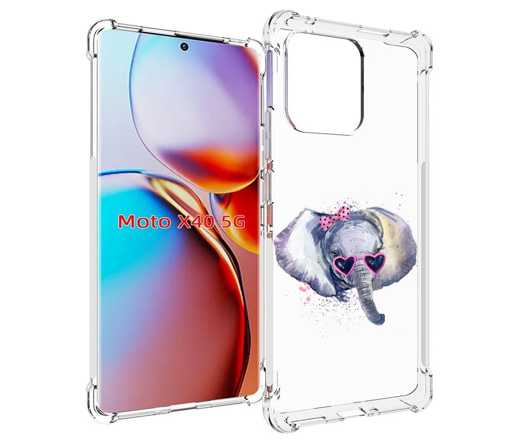 

Чехол MyPads слоник в очках для Motorola Moto X40, Прозрачный, Tocco