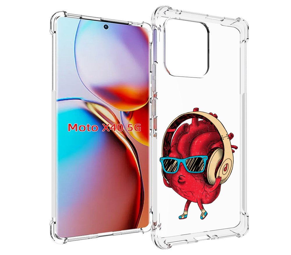 

Чехол MyPads слушай сердце для Motorola Moto X40, Прозрачный, Tocco