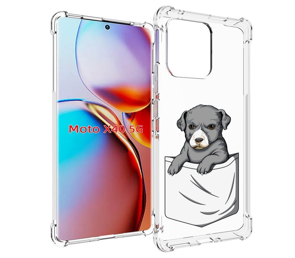 

Чехол MyPads собачка в кармане для Motorola Moto X40, Прозрачный, Tocco