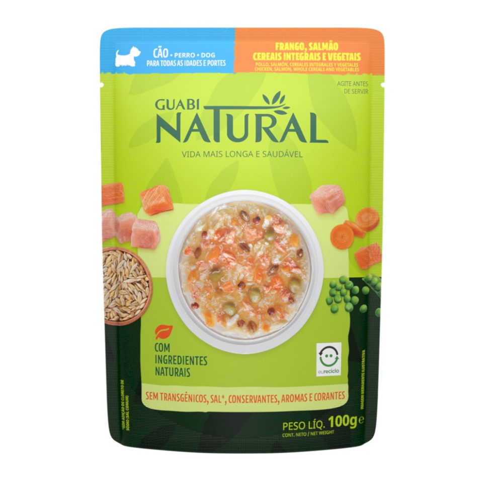 

Влажный корм для взрослых собак Guabi Natural Dog лосось, злаки и овощи 18 шт по 100 г