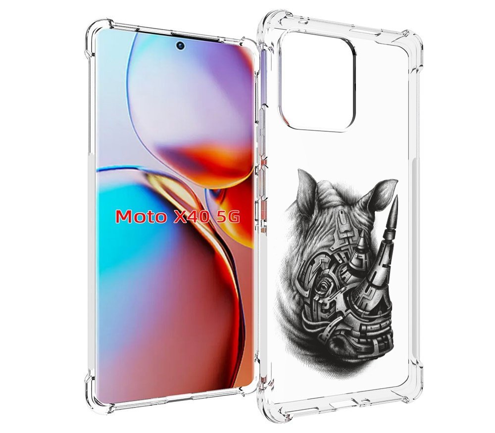 

Чехол MyPads стальной носорог для Motorola Moto X40, Прозрачный, Tocco