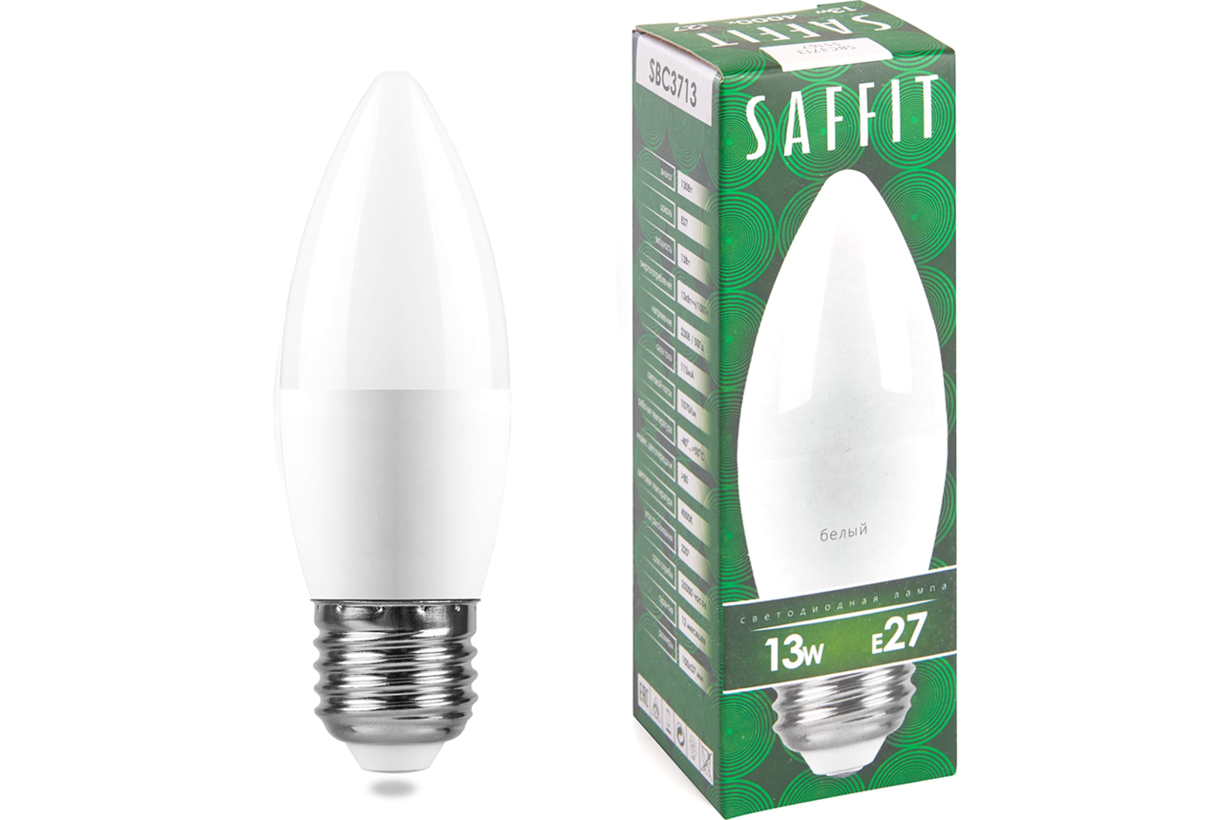 

Светодиодная лампа E27 13W 4000K белый Saffit SBC3713 55167