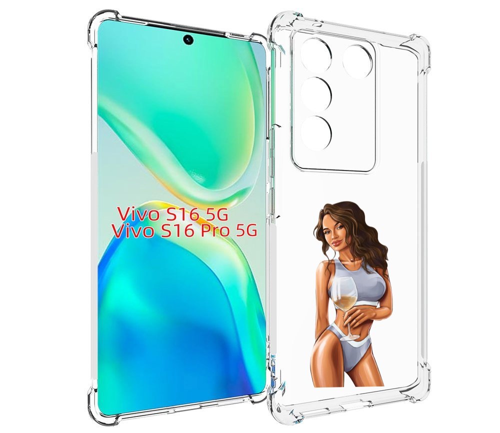 Чехол MyPads девушка-в-сером-купальнике- женский для Vivo S16 5G / S16 Pro 5G / V27 / V...