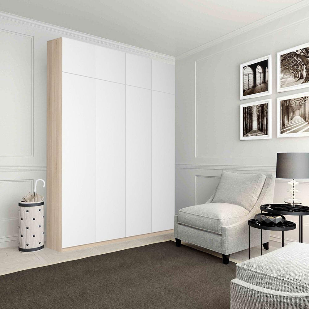 

Шкаф распашной QualisMebel Марсель 1 1900х600х2700 дуб сонома белый гладкий, Бежевый, Марсель 1