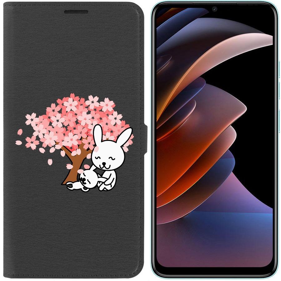 

Чехол-книжка Eco Book для Tecno Spark Go 2023 Кролики, Черный