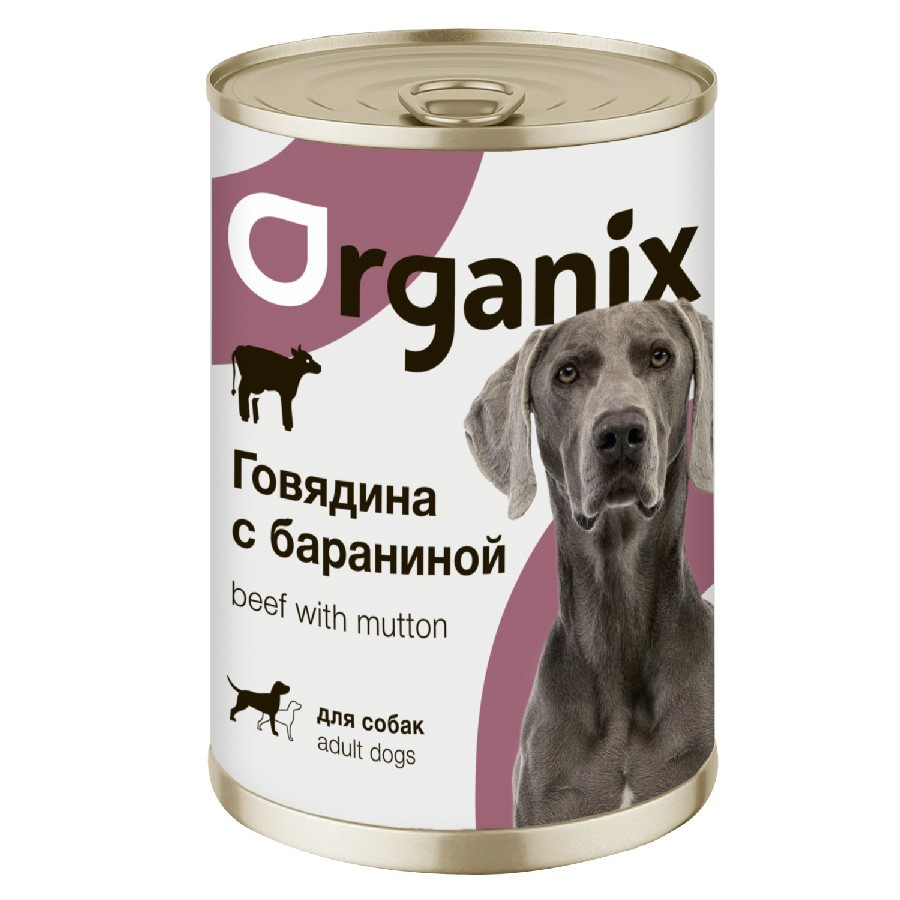 

Влажный корм для взрослых собак Organix с говядиной и бараниной 15 шт по 410 г