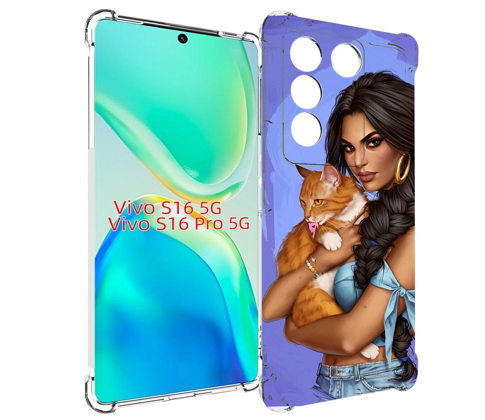 

Чехол MyPads девушка-красивая-с-синим-фоном женский для Vivo S16 5G / S16 Pro 5G / V27 ..., Tocco