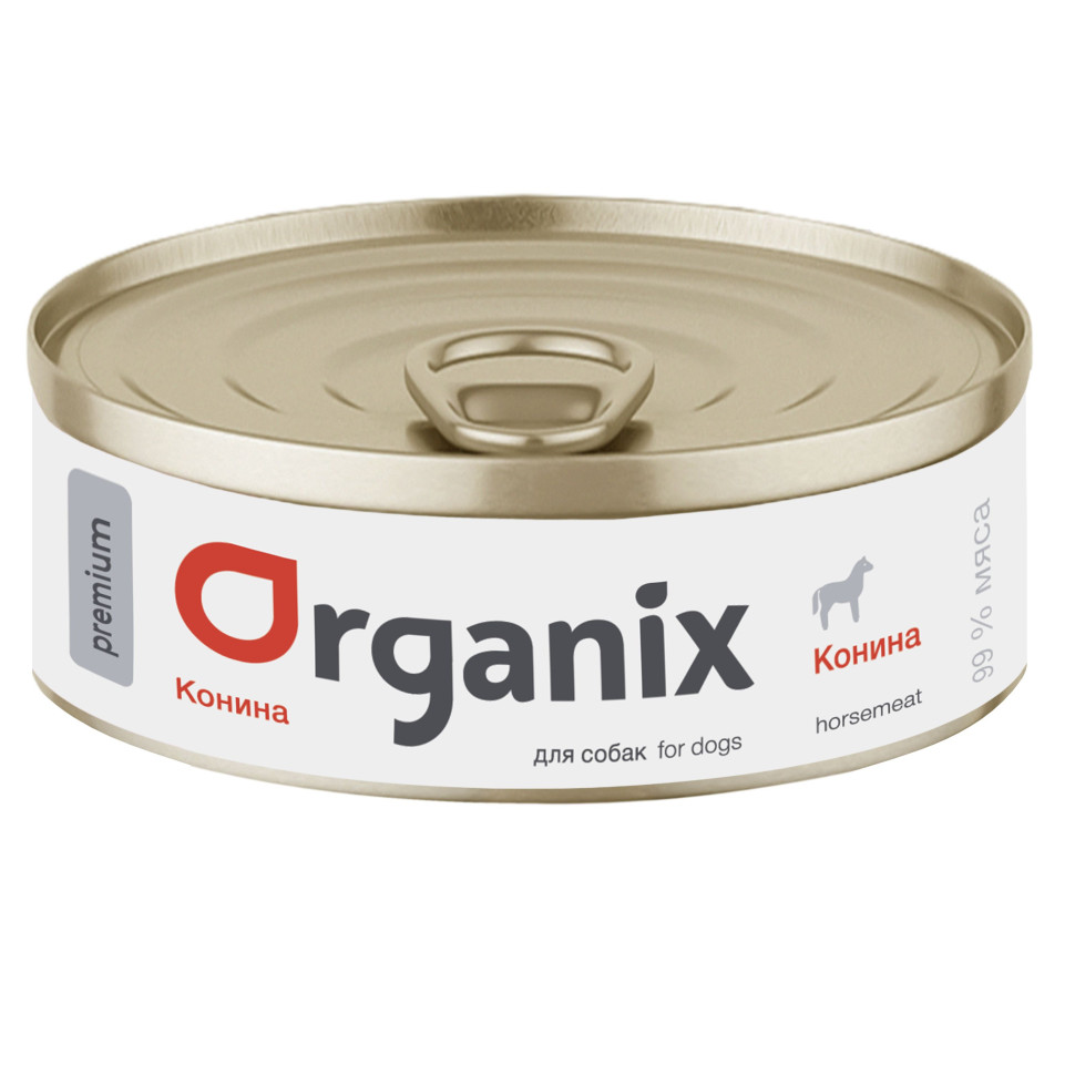 

Влажный корм для взрослых собак Organix с кониной 99% 9 шт по 400 г