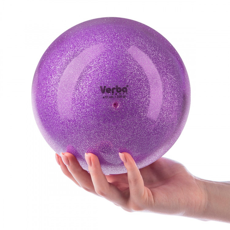 

Мяч Verba Sport с блестками лиловый 17см., Фиолетовый, Verba