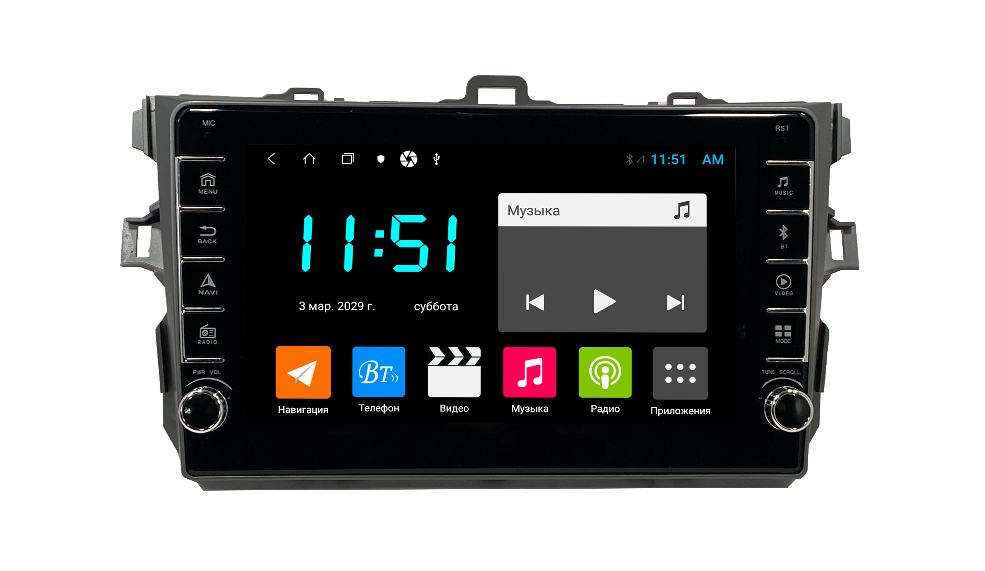 Штатная автомагнитола Zenith Toyota Corolla 2006-2013 Android 12 464GB с крутилками 3184000₽