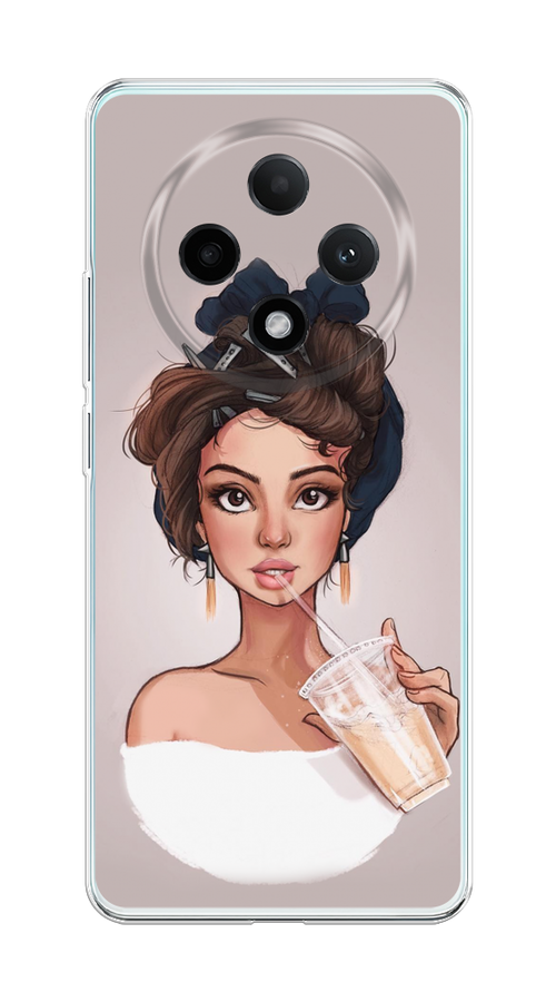 

Чехол на Oppo A3 Pro 5G "Девушка с фраппе", Серый, 2517950-1
