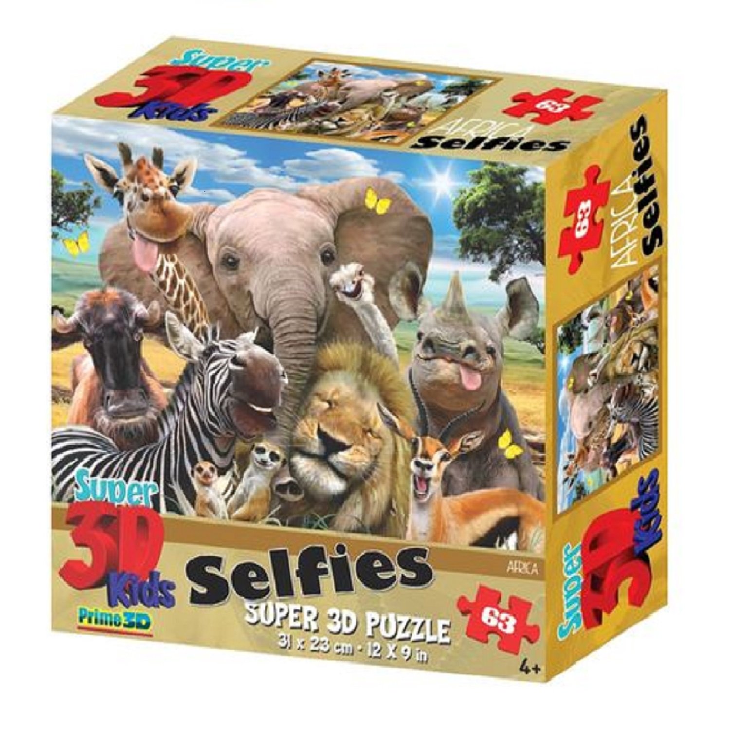 Пазл Super 3D Африка селфи, 63 деталей Prime 3D