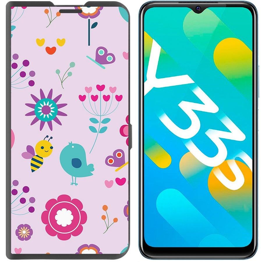 

Чехол-книжка Eco Book для Vivo Y33s Цветочный паттерн 8
