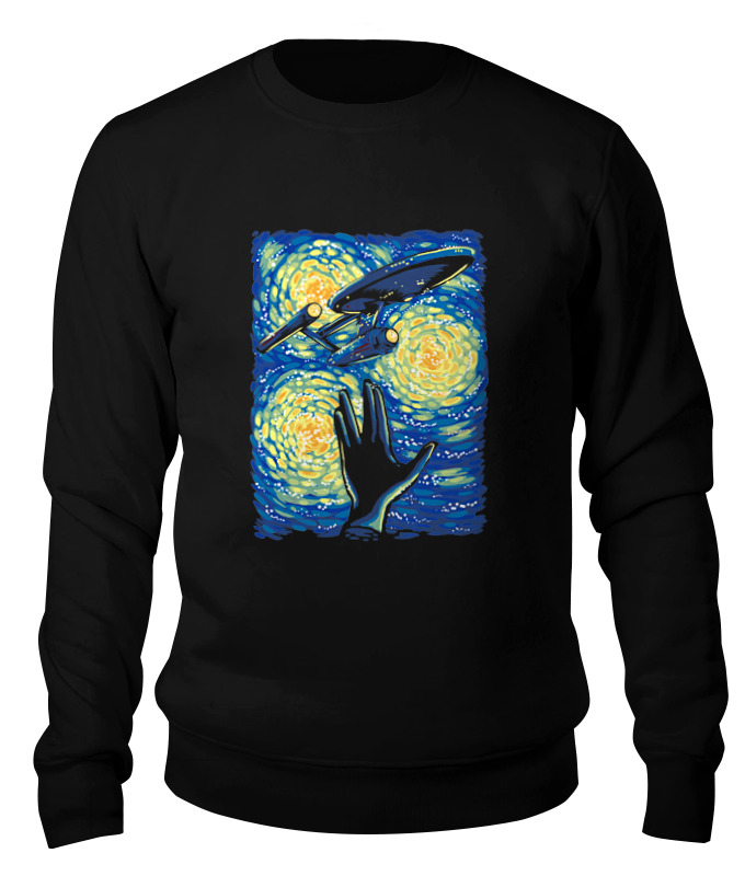 

Свитшот унисекс Printio Звёздный путь черный S, Звёздный путь