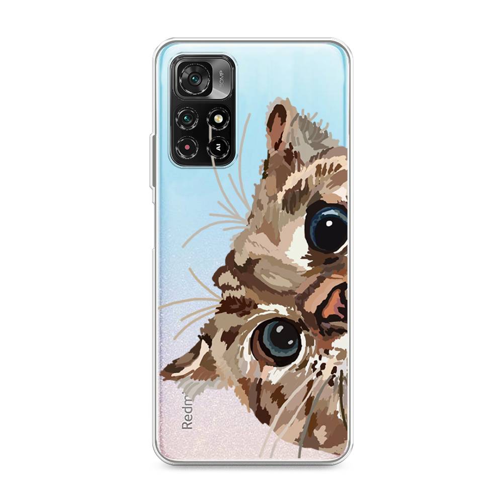 

Чехол на Poco M4 Pro 5G "Любопытный кот", Коричневый;синий;черный, 313650-1