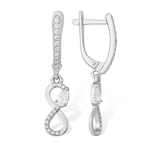 

Серьги из серебра с фианитом Яхонт Ювелирный 228965, 228965