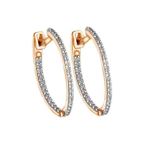 

Серьги из красного золота ЯХОНТ Золотой 229224, фианит, 229224