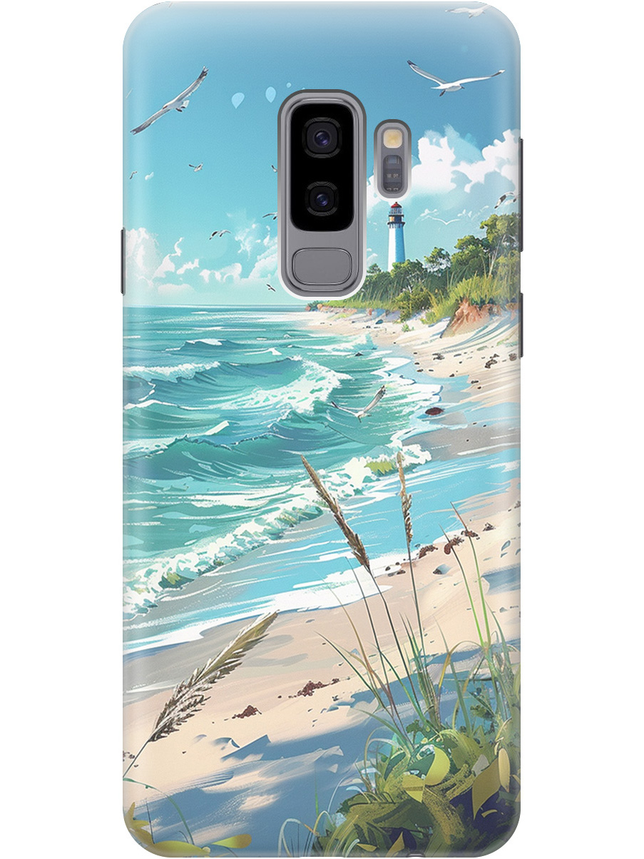 

Силиконовый чехол на Samsung Galaxy S9+ с принтом "Чайки у маяка", Белый;голубой;зеленый;прозрачный, 717439341