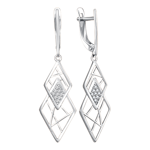 

Серьги подвески из серебра ЯХОНТ Золотой 229573, фианит, 229573