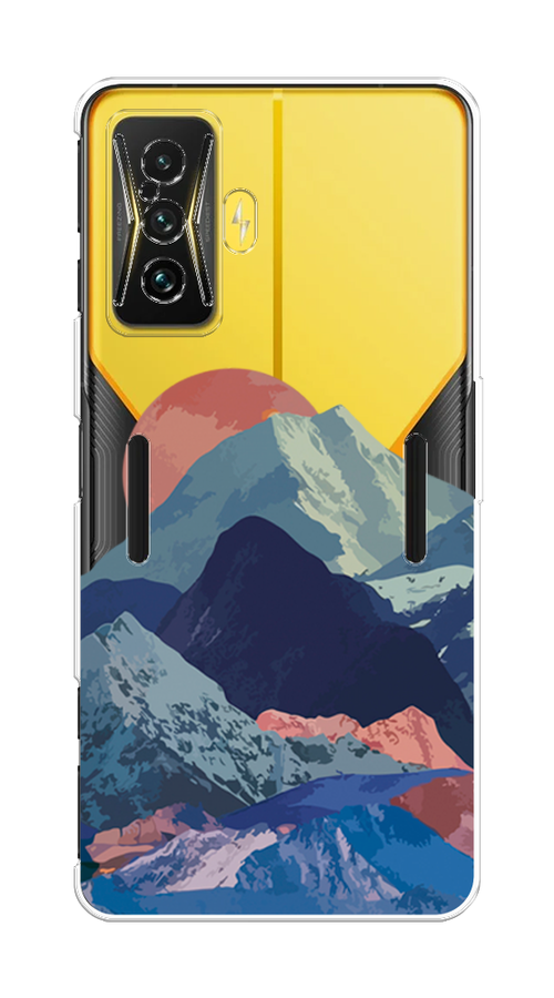

Чехол на Xiaomi Redmi K50 GE "Закат в снежных горах", Бордовый;серый;голубой, 314950-2