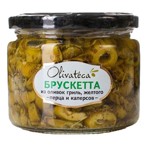 Брускетта Olivateca из оливок гриль с желтым перцем и каперсами 290 г