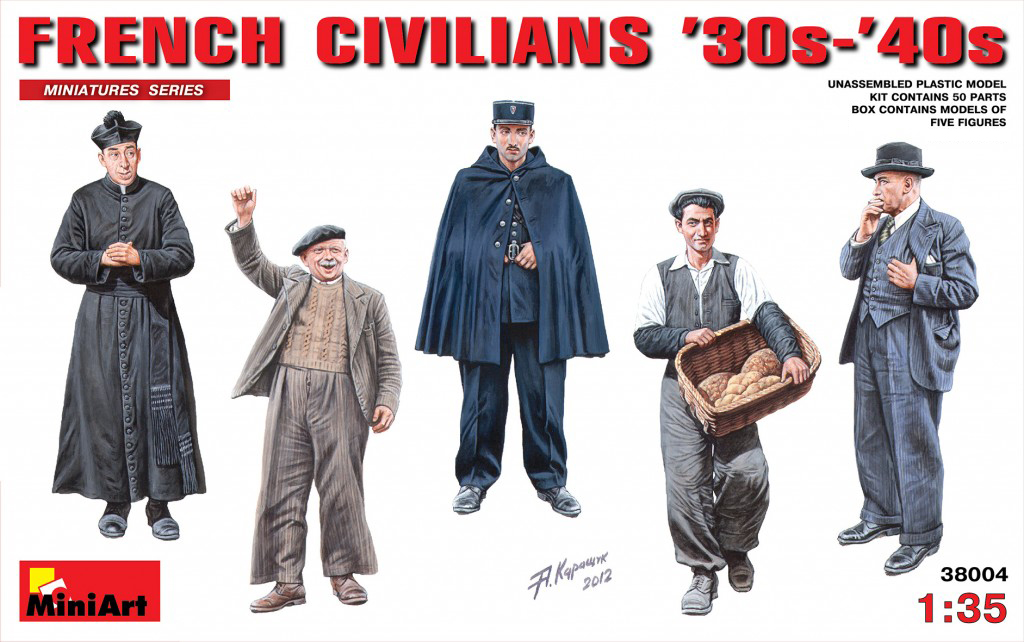 

Сборная модель MiniArt 1/35 Французские гражданские лица 30-40 гг 38004