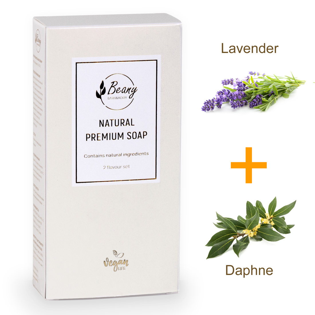 Подарочный набор турецкого мыла Beany Lavender и Daphne 2 шт по 120 г набор натуральных бальзамов для губ легенды крыма rose lavender romashka