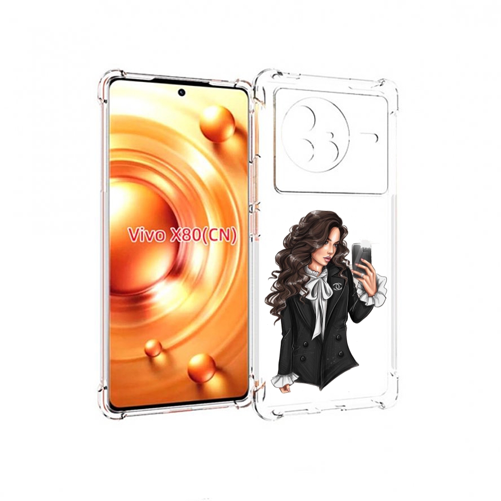 

Чехол Mypads Стильная-Девушка Для Vivo X80, Прозрачный, Tocco