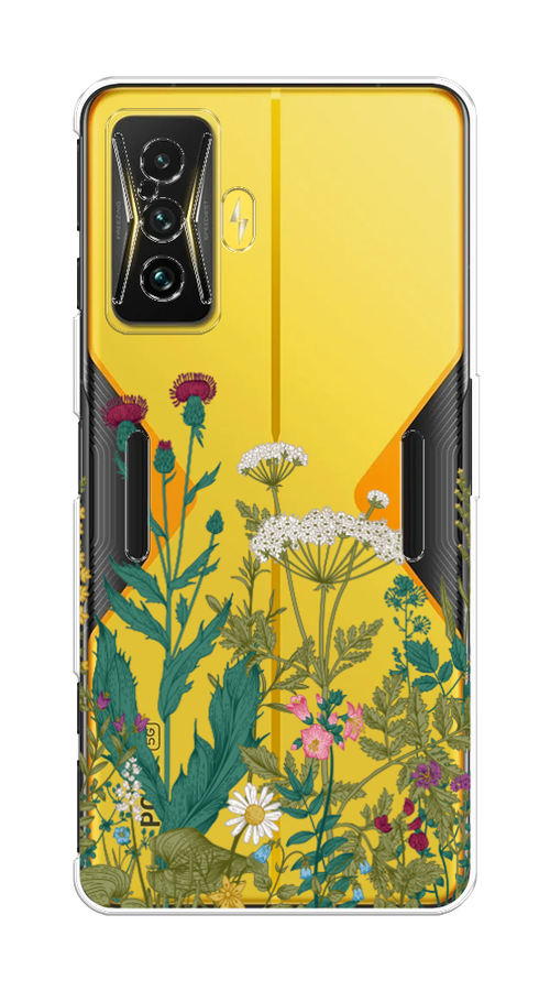 

Чехол на Xiaomi Redmi K50 GE "Дикие полевые цветы", Зеленый;розовый;белый, 314950-2