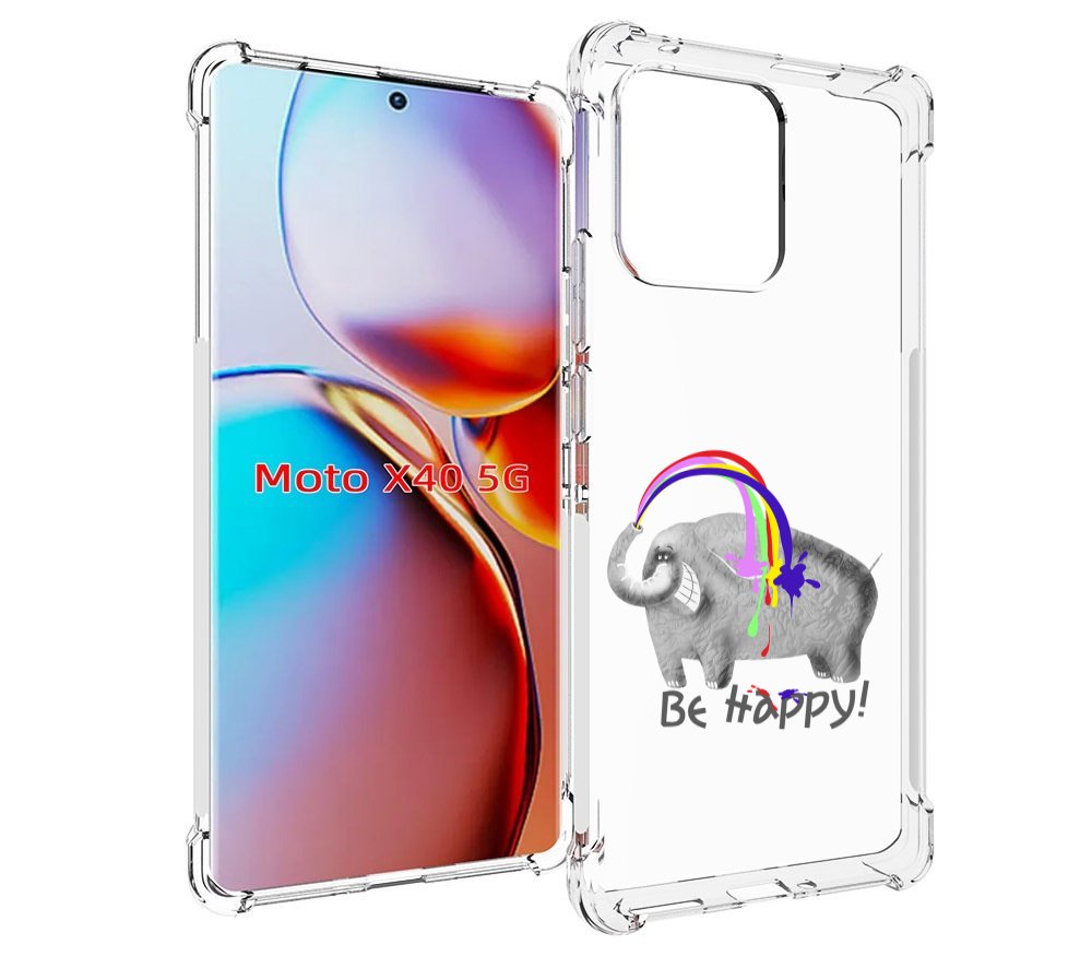 

Чехол MyPads счастливый слон для Motorola Moto X40, Прозрачный, Tocco