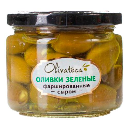 Оливки Olivateca зеленые без косточки фаршированные сыром 290 г