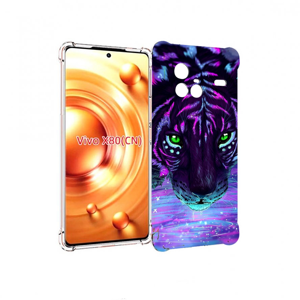 

Чехол Mypads Тигр-Неон Для Vivo X80, Прозрачный, Tocco