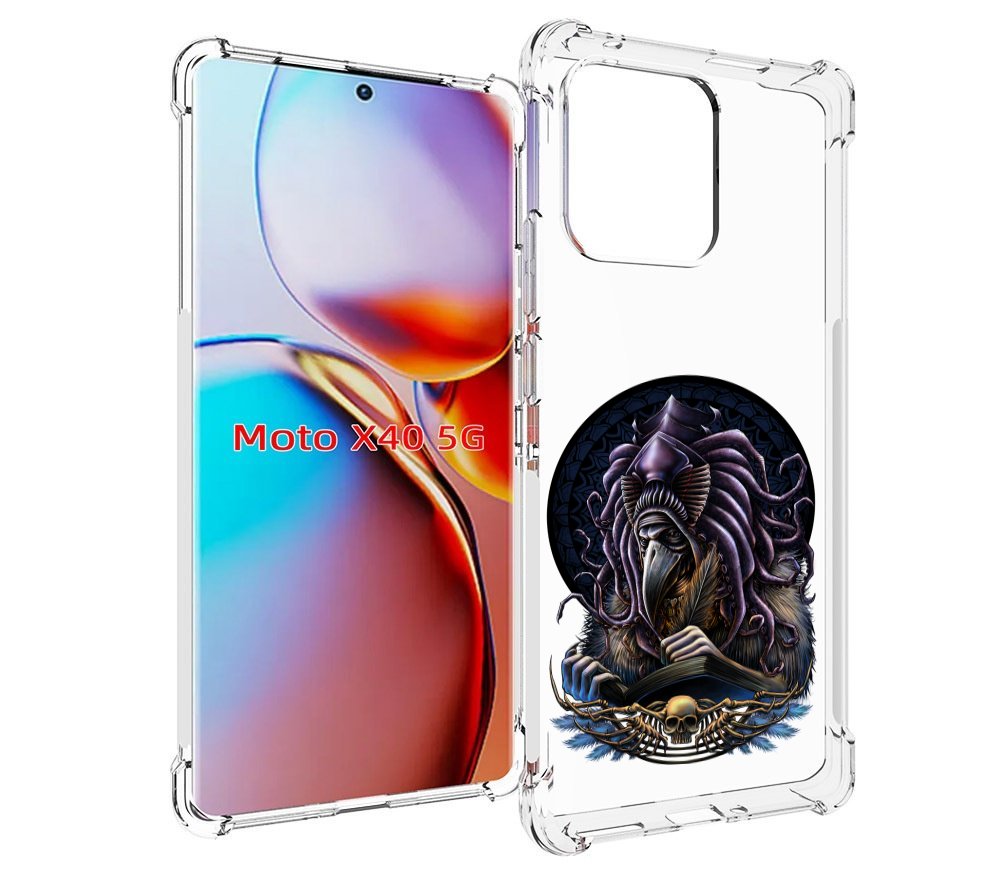 

Чехол MyPads умный ворон для Motorola Moto X40, Прозрачный, Tocco