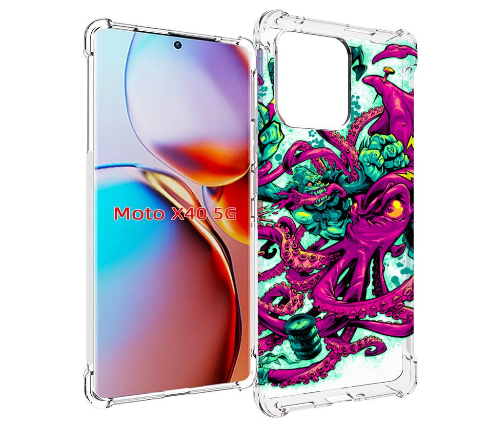 

Чехол MyPads фиолетовый кракен для Motorola Moto X40, Прозрачный, Tocco