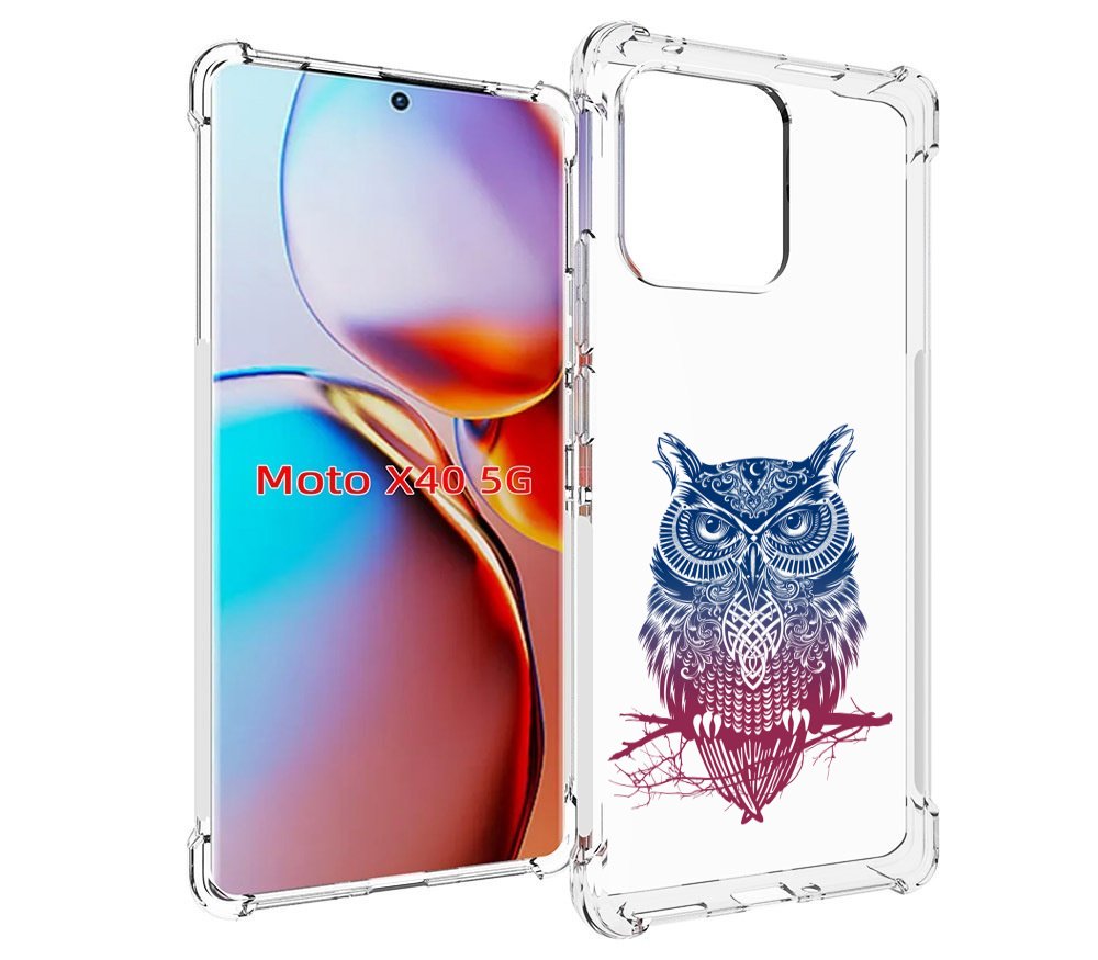 

Чехол MyPads хиппи сова для Motorola Moto X40, Прозрачный, Tocco