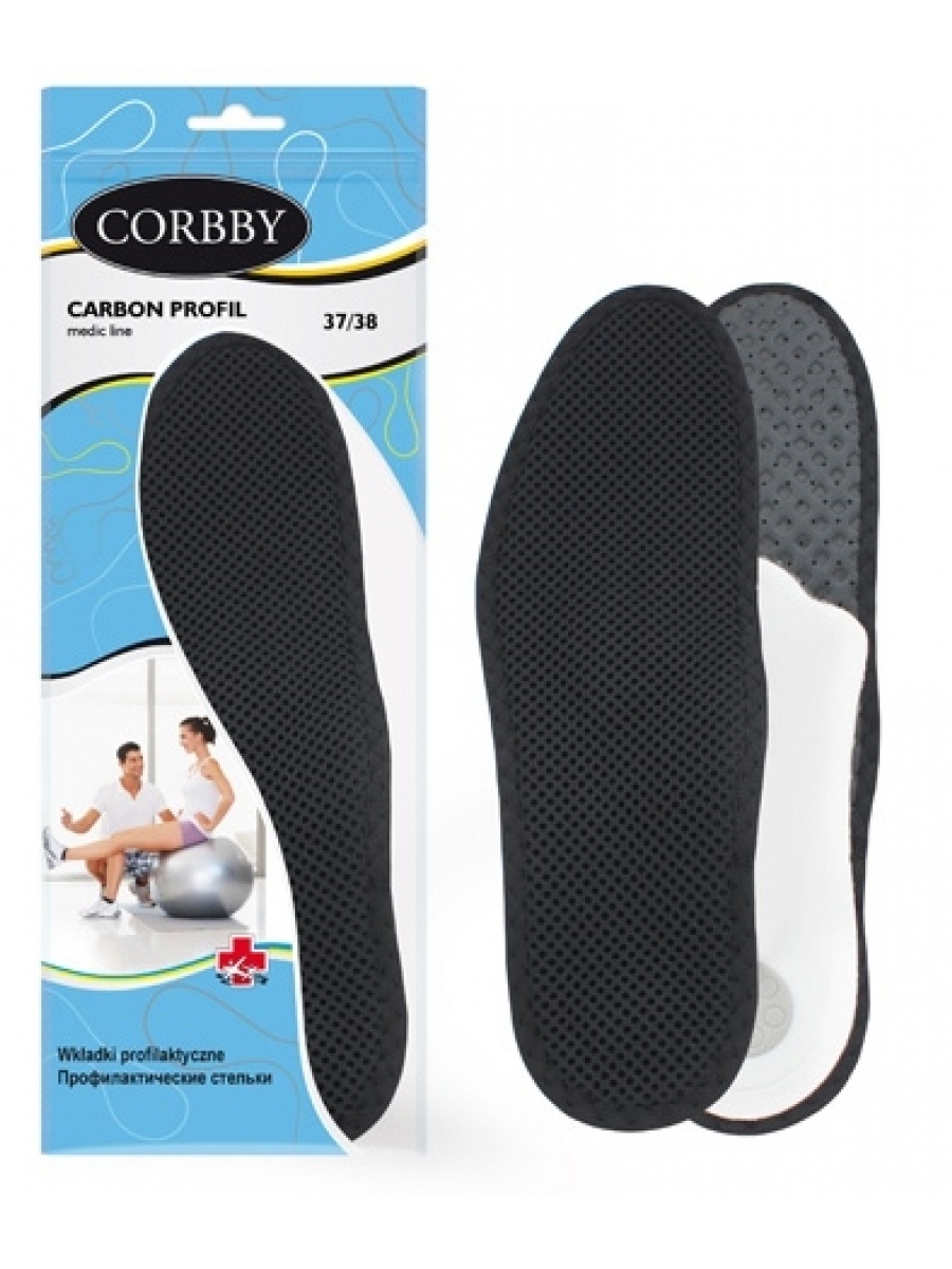 

Стельки Corbby CARBON PROFILE, ортопедические, размер 41 стельки супинаторы, Черный, CARBON PROFILE