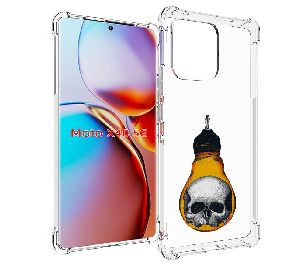 

Чехол MyPads череп в лампочке для Motorola Moto X40, Прозрачный, Tocco
