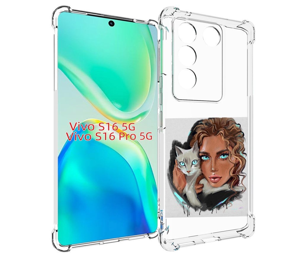 

Чехол MyPads девушка-с-котом-голубые-глаза женский для Vivo S16 5G / S16 Pro 5G / V27 /..., Tocco
