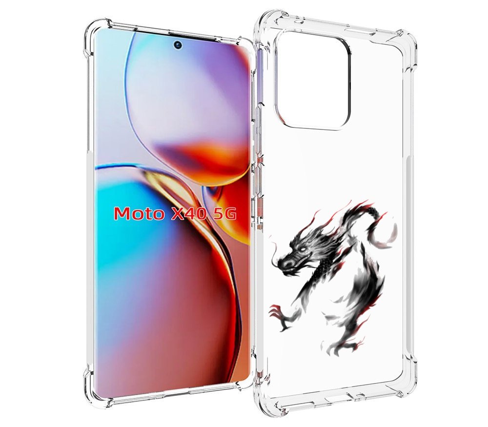 

Чехол MyPads черный дракон для Motorola Moto X40, Прозрачный, Tocco