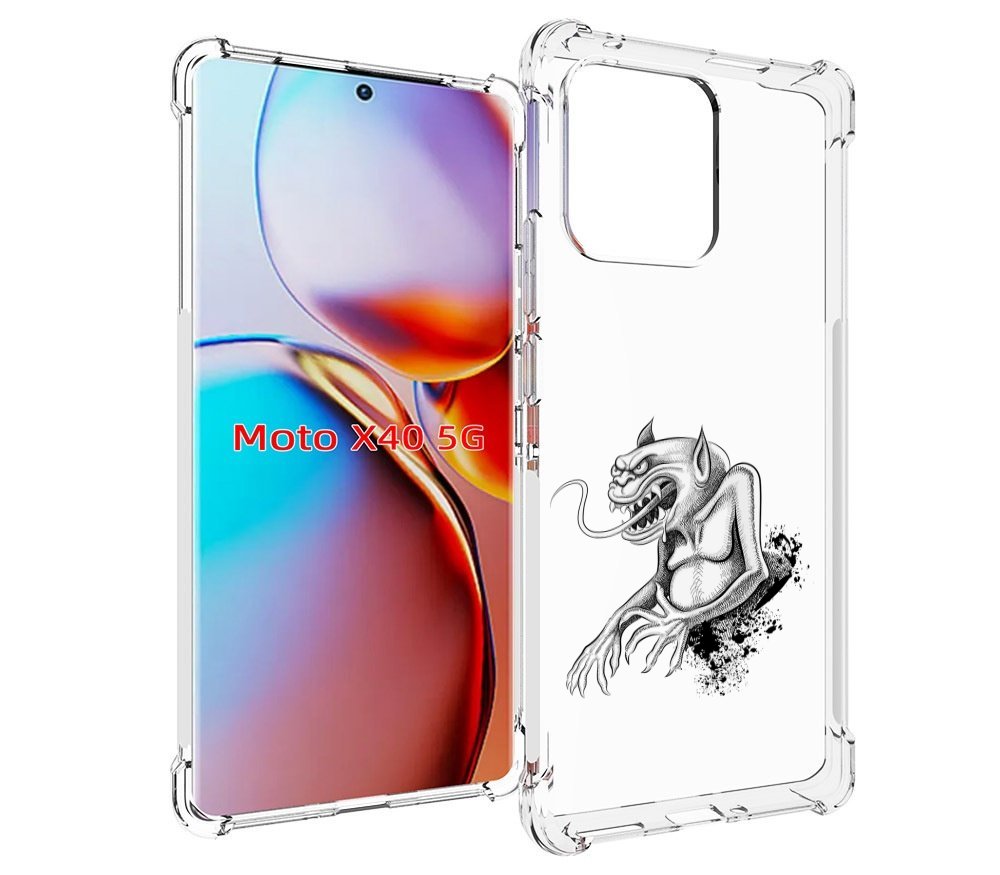 

Чехол MyPads чорт для Motorola Moto X40, Прозрачный, Tocco